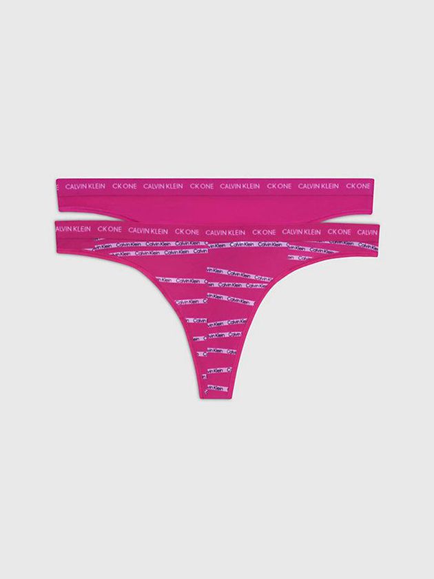 Calvin Klein USA 2 Pack - CK One Womens Thong Pink 5476908-KR